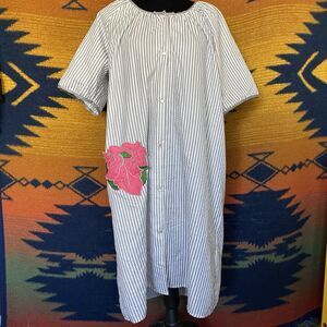 Betsey TW By Betsey Johnson Pearl Snap Loungewear Dress. Pocket. Size XL. Boho.